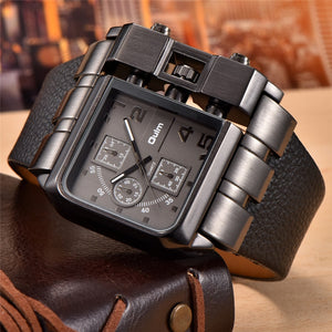 Square Dial Wide Strap Men Watch