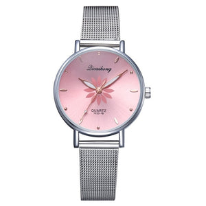 Flowers Metal Wrist Watch