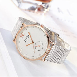 Stainless Steel Rhinestone Couple Watch